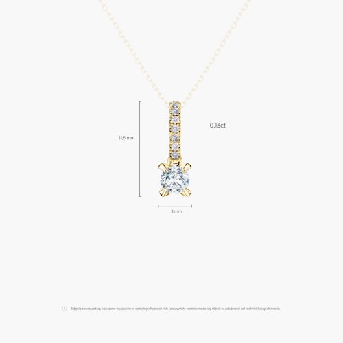 Zawieszka Share Your Love: złota, diament